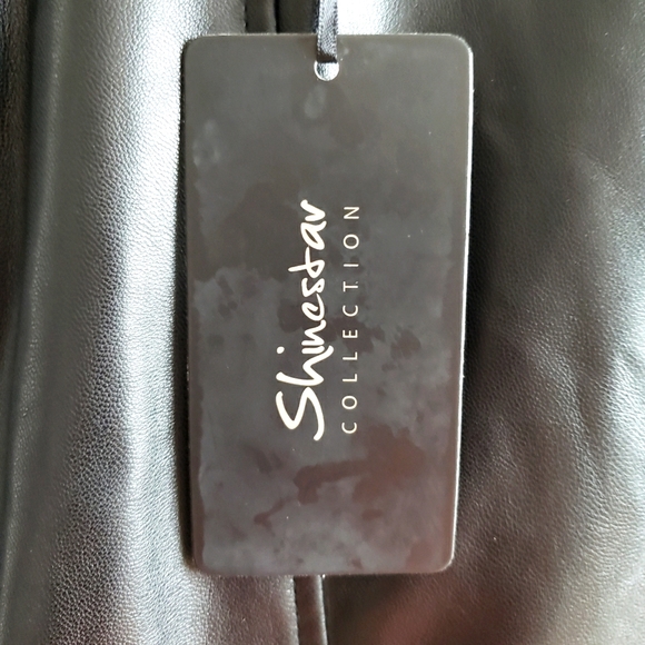 Shine Star Collection Faux Leather Painter Style Pants Synched Ankles W Med.NWT - Picture 9 of 11